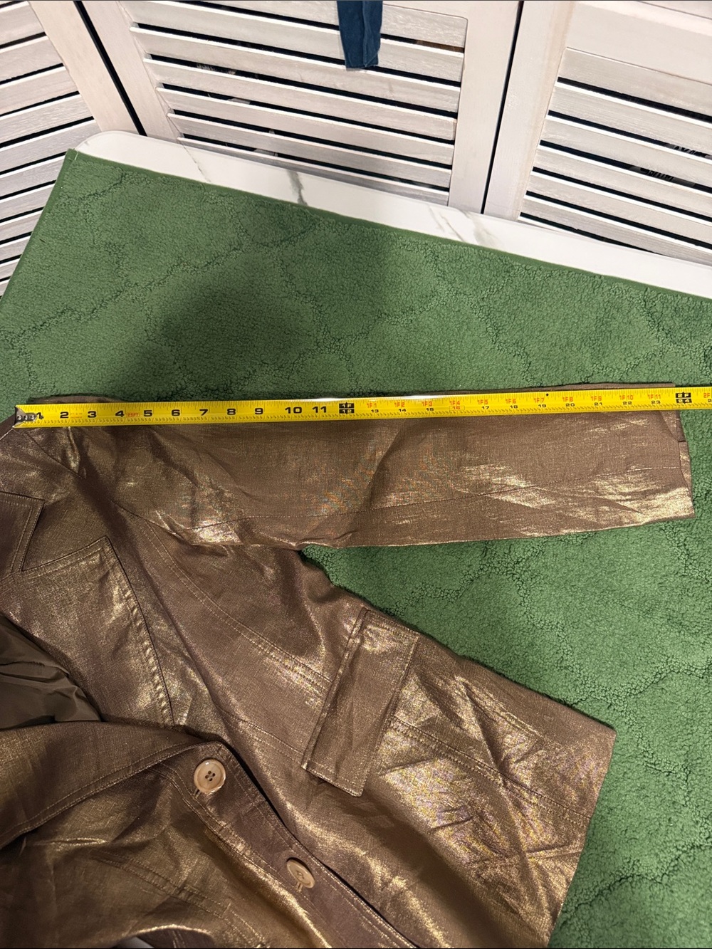 Doncaster Signature Metallic Gold Linen Blazer. Size 10 - Picture 12 of 12
